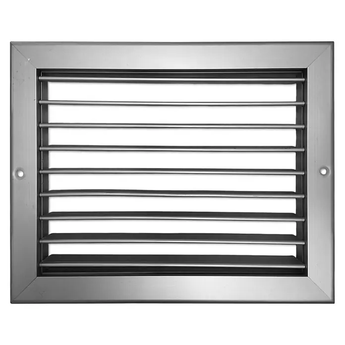 ZimaKlima Rejilla de ventilación lama fija - 40 x 20 cm, Gris - Rejilla metálica con lamas horizontales para ventilación. Diseño robusto para instalación en pared o techo. Circulación de aire óptima.