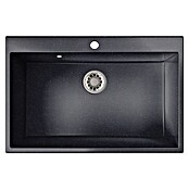 Atron Fregadero encastrable Atlas (51,6 x 78,6 cm, Negro tebas, Brillante) | BAUHAUS