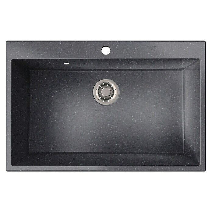 Atron Fregadero encastrable Atlas (51,6 x 78,6 cm, Negro tebas, Mate) | BAUHAUS