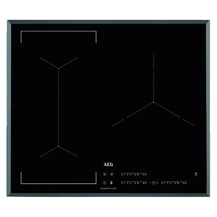 AEG Placa de cocción IKE63441FB - L x An: 52 x 59 cm, Número de fogones de inducción: 3 ud., 1.800 W - 3.700 W - Placa de inducción AEG negra con varias zonas de cocción y control táctil para una cocción precisa.