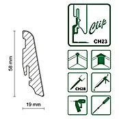 Sockelleiste FUO60L (2 400 x 19 x 58 mm, MDF, Ahorn) | BAUHAUS