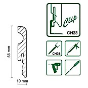 Sockelleiste FU007L (L x B x H: 2 400 x 10 x 58 mm, MDF, Eiche Natur) | BAUHAUS
