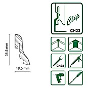 Profiles and more Sockelleiste SU18L (250 cm x 18,5 mm x 38,5 mm, MDF, Fichte lackiert) | BAUHAUS