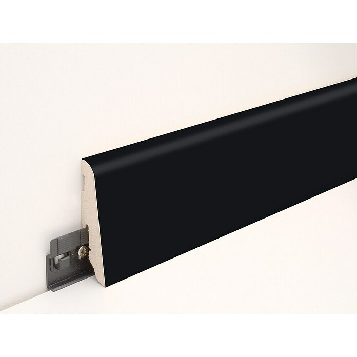 Sockelleiste FUO60L (2 400 x 19 x 58 mm, MDF, Schwarz RAL9005) | BAUHAUS