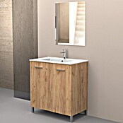 Conjunto de mueble de baño Smart (Ancho: 80 cm, Roble, 3 pzs.) | BAUHAUS