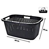 Wasmand (Zwart, 60 x 40 x 26 cm, 38 l) | BAUHAUS
