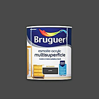 Bruguer Esmalte de color Acrylic Multisuperficie (Grafito, 750 ml, Satinado)