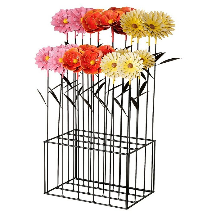 Boltze Gartenstecker Blomina (L x B x H: 25 x 14 x 117 cm, Pink/Rot/Gelb) | BAUHAUS