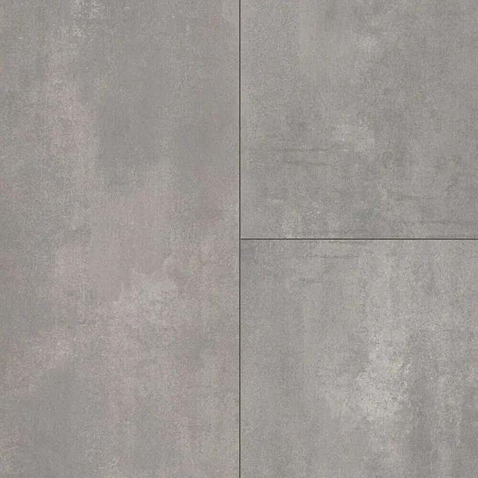 Laminat - Oxyd, Fliese, 1.288 x 330 x 8 mm - Nahaufnahme von grauen Bodenfliesen mit dunklen Fugenlinien. Perfekt für moderne Innenräume und minimalistische Designs.