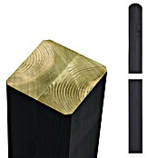 Plus Zaunpfosten gerundet (Höhe: 208 cm, Schwarz, Holz) | BAUHAUS