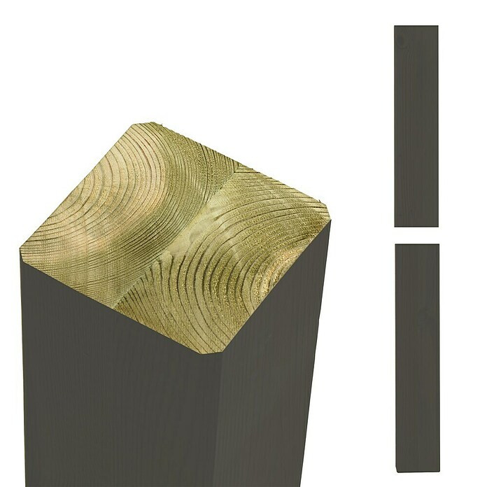 Plus Zaunpfosten gerade (Höhe: 369 cm, 9 x 9 cm, Umbragrau, Holz) | BAUHAUS