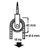 HBS Betz Seilrolle (Typ: Vogelseilrolle, Grauguss, Traglast: 18 kg, Durchmesser: 40 mm, 2 Stk.)