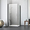 Camargue Vario Eckdusche S4+S1 (100 x 75 x 195 cm, Stärke: 6 mm, Silber)