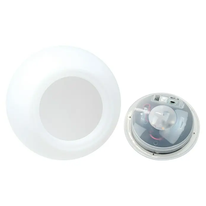 Schwaiger Akku-Pendelleuchte - L x B x H: 20 x 20 x 180 cm, Weiß, RGBW, IP44 - Wiederaufladbares weißes LED-Lichtmodul mit durchscheinender Kuppel, USB-Anschluss und Bedienelementen.