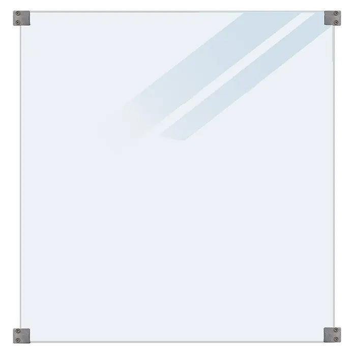 Plus Sichtschutzzaun für quadratische Pfosten - 90 x 91 cm, Matt satiniert, 8,7 mm - Leere, moderne Whiteboard-Oberfläche mit Metallecken, ideal für Notizen oder Präsentationen. Praktisches Büromaterial für Teamarbeit.
