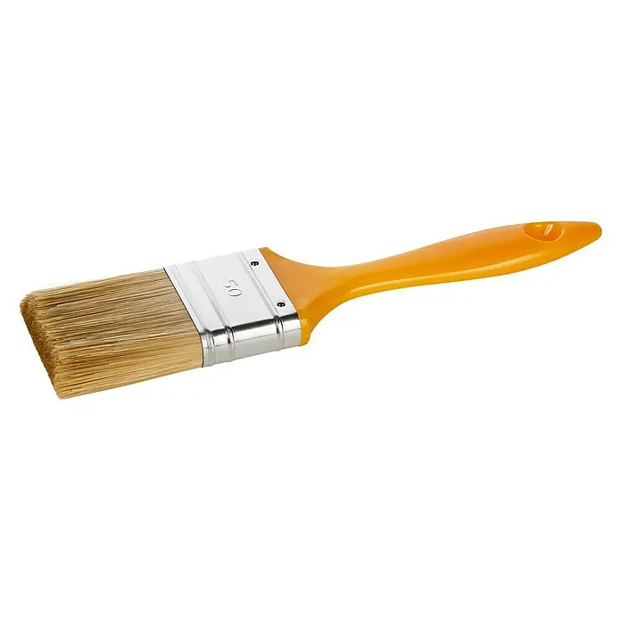 LackierpinselBreite Borsten: 50 mm, Kunstborsten, Kunststoff - Pinsel mit gelbem Griff, ideal zum Auftragen von Farbe. Perfekt für Malerarbeiten und Heimwerkerprojekte.