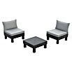Keter Conjunto de muebles Elements (Número de personas máx.: 2, 3 pzs., Polipropileno, Negro/Gris) | BAUHAUS
