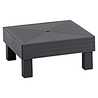 Keter Elements Mesa auxiliar de jardín (L x An x Al: 67 x 69 x 15 cm, Polipropileno, Negro)