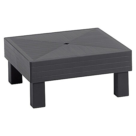 Keter Elements Mesa auxiliar de jardín (L x An x Al: 67 x 69 x 15 cm, Polipropileno, Negro)