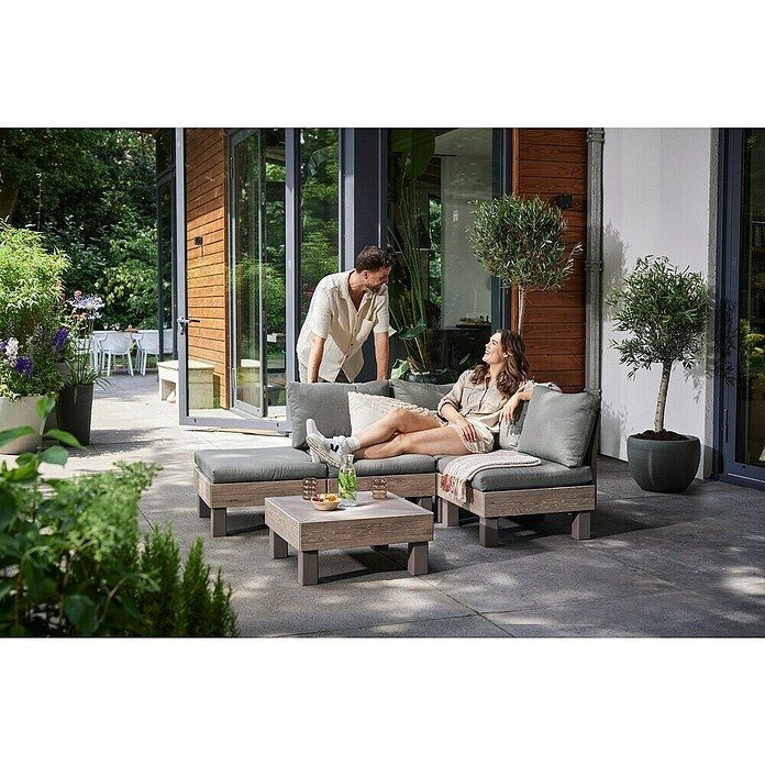 Keter Elements Sillón de jardín (L x An x Al: 67 x 38 x 68 cm, Madera/Verde, Polipropileno) | BAUHAUS