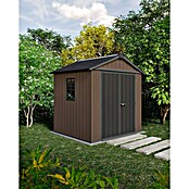 Keter Caseta de jardín Newton Plus 757-775 (Medidas ext. (An x Pr): 223 x 230 cm, Plástico, Marrón/Negro, 4,4 m²) | BAUHAUS