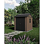 Keter Caseta de jardín Newton Plus 757-775 (Medidas ext. (An x Pr): 223 x 230 cm, Plástico, Marrón/Negro, 4,4 m²) | BAUHAUS