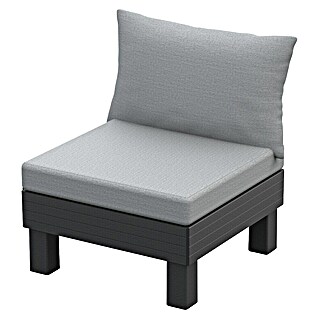 Keter Elements Sillón de jardín Elements (An x Pr x Al: 38 x 67 x 68 cm, Negro/Gris, Polipropileno)