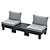 Keter Conjunto de muebles Elements (Número de personas máx.: 2, 3 pzs., Polipropileno, Negro/Gris) | BAUHAUS