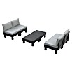 Keter Conjunto de muebles Elements (Número de personas máx.: 4, 6 pzs., Polipropileno, Negro/Gris) | BAUHAUS