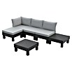 Keter Conjunto de muebles Elements (Número de personas máx.: 4, 6 pzs., Polipropileno, Negro/Gris) | BAUHAUS