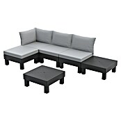 Keter Conjunto de muebles Elements (Número de personas máx.: 4, 6 pzs., Polipropileno, Negro/Gris) | BAUHAUS