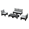 Keter Conjunto de muebles Elements (Número de personas máx.: 4, 6 pzs., Polipropileno, Negro/Gris) | BAUHAUS