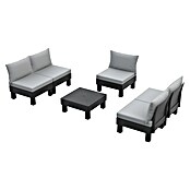 Keter Conjunto de muebles Elements II (Número de personas máx.: 5, 6 pzs., Polipropileno, Negro/Gris) | BAUHAUS