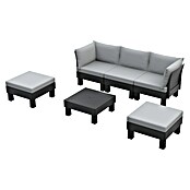 Keter Elements Módulo de conjunto de respaldo con cojín (L x An x Al: 60 x 17 x 57 cm, Negro/Gris) | BAUHAUS