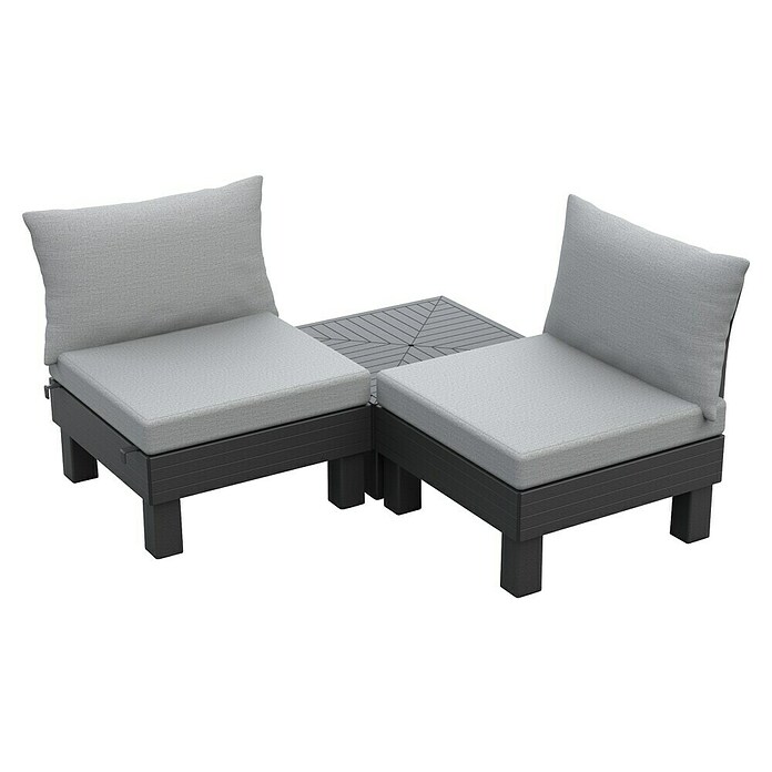 Keter Elements Sillón de jardín Elements (An x Pr x Al: 38 x 67 x 68 cm, Negro/Gris, Polipropileno) | BAUHAUS