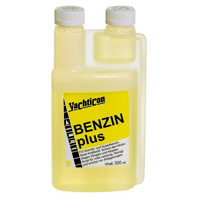 Yachticon Benzin-Additiv Benzin plus - 500 ml - Produktbild von Yachticon Benzin Plus, einem Additiv zur Verbesserung der Leistung und Reinigung von Benzinmotoren.
