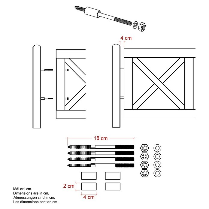 Plus Abstandhalter-Set für Zäune Rom und Schloss (Stahl) | BAUHAUS