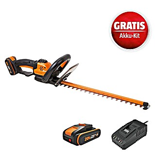 Worx PowerShare 20V Maschinenpaket (Akku-Heckenschere WG261E.9, 20V, 2,0 Ah Akku & 20V 2A Schnellladegerät)