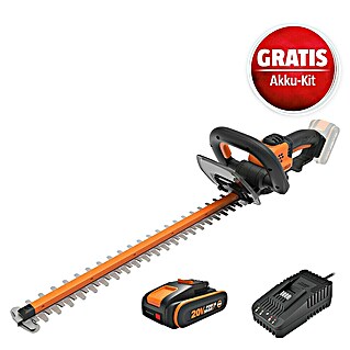 Worx PowerShare 20V Maschinenpaket (Akku-Heckenschere WG264E.9, 20V, 2,0 Ah Akku & 20V 2A Schnellladegerät)