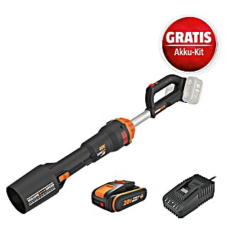 Worx PowerShare 20V Maschinenpaket (Akku-Laubbläser WG585E.9, 20V, 2,0 Ah Akku & 20V 2A Schnellladegerät)
