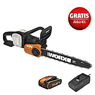 Worx PowerShare 20V Maschinenpaket (Akku-Kettensäge WG384E.9, 20V, 2,0 Ah Akku & 20V 2A Schnellladegerät)
