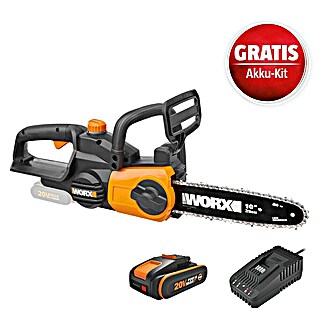 Worx PowerShare 20V Maschinenpaket (Akku-Kettensäge WG322E.9, 20V, 2,0 Ah Akku & 20V 2A Schnellladegerät)