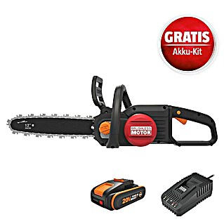 Worx PowerShare 20V Maschinenpaket (Akku-Kettensäge WG350E.9, 20V, 2,0 Ah Akku & 20V 2A Schnellladegerät)