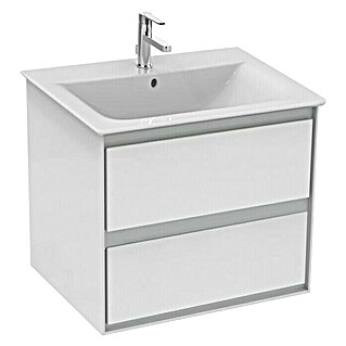 Ideal Standard Connect Air Waschtischunterschrank (60 x 44 x 51,7 cm, Weiß/Hellgrau, Glänzend)