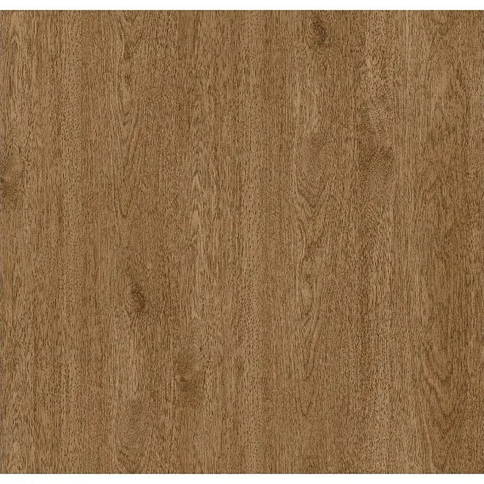 Suelo vinílico SPC Wood Dark - 1.220 x 180 x 4 mm, Marrón, Resistente al agua - Vista de una superficie de madera con grano en tonos marrones cálidos. Ideal como textura o fondo para proyectos de diseño.