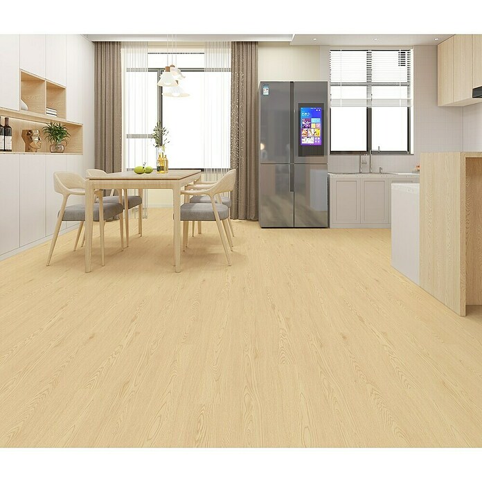 Suelo vinílico SPC Wood Light (1.220 x 180 x 4 mm, Beige, Resistente al agua) | BAUHAUS