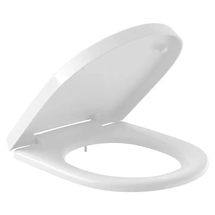 Villeroy & Boch O.novo WC-Sitz - Duroplast, Weiß, Ohne Absenkautomatik - Ein offener, weißer Toilettensitz mit Deckel, elegant gestaltet. Ideal für jedes moderne Badezimmer, bietet Komfort und Hygiene.