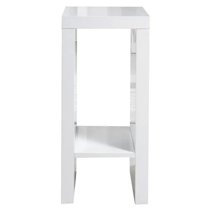 Phönix Solina Beistelltisch - L x B x H: 26 x 26 x 60 cm, Weiß - Elegante weiße Konsole mit modernem Design. Ideal für Flur oder Wohnzimmer, bietet eine zusätzliche Ablagefläche. Die glänzende Oberfläche sorgt für einen stilvollen Akzent.