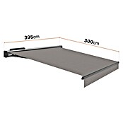 SmartSun Toldo con motor Solar Motion Dark Vivant (Gris, Ancho: 3,95 m, Caída: 3 m) | BAUHAUS