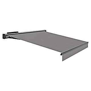 SmartSun Toldo con motor LED solar Dark Vivant (Gris, Ancho: 3,95 m, Caída: 3 m)